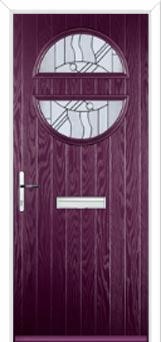 Circle Abstract Composite Front Door in Purple Violet