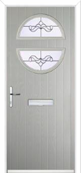 Circle Crystal Bohemia Composite Front Door in Agate Grey