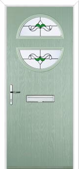 Circle Crystal Bohemia Composite Front Door in Chartwell Green