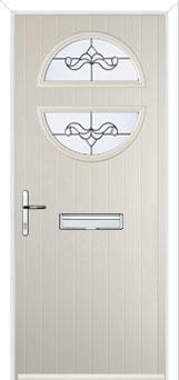 Circle Crystal Bohemia Composite Front Door in Cream