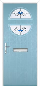 Circle Crystal Bohemia Composite Front Door in Duck Egg Blue