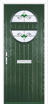 Circle Crystal Bohemia Composite Front Door in Green