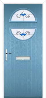 Circle Crystal Bohemia Composite Front Door in Pastel Blue
