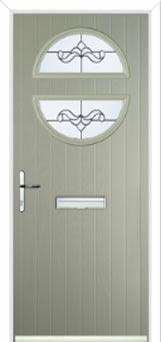 Circle Crystal Bohemia Composite Front Door in Pebble Grey