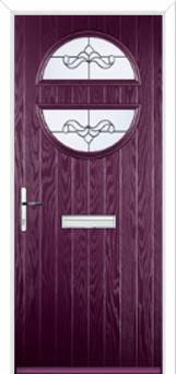 Circle Crystal Bohemia Composite Front Door in Purple Violet