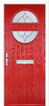 Circle Classic Composite Front Door in Poppy Red