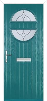 Circle Classic Composite Front Door in Turquoise Blue