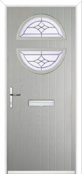 Circle Crystal Harmony Composite Front Door in Agate Grey