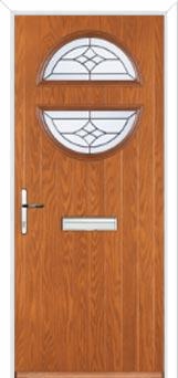 Circle Crystal Harmony Composite Front Door in Oak