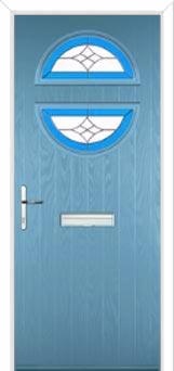 Circle Crystal Harmony Composite Front Door in Pastel Blue