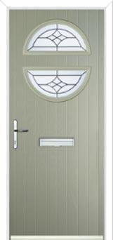 Circle Crystal Harmony Composite Front Door in Pebble Grey