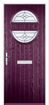Circle Crystal Harmony Composite Front Door in Purple Violet