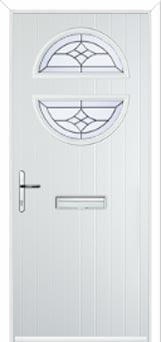 Circle Crystal Harmony Composite Front Door in White