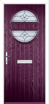 Circle Zinc/Brass Art Clarity Composite Front Door in Purple Violet