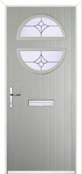 Circle Crystal Tulip Composite Front Door in Agate Grey