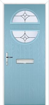 Circle Crystal Tulip Composite Front Door in Duck Egg Blue