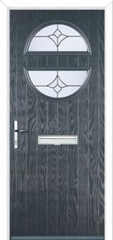 Circle Crystal Tulip Composite Front Door in Anthracite Grey