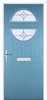 Circle Crystal Tulip Composite Front Door in Pastel Blue