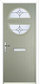 Circle Crystal Tulip Composite Front Door in Pebble Grey