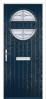 Circle Elegance Composite Front Door in Dark Blue