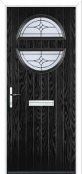 Circle Elegance Composite Front Door in Black