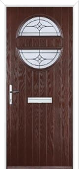 Circle Elegance Composite Front Door in Darkwood