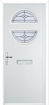Circle Elegance Composite Front Door in White