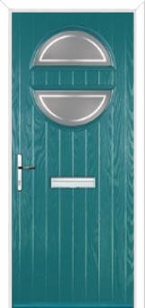 Circle Enfield Composite Front Door in Turquoise Blue