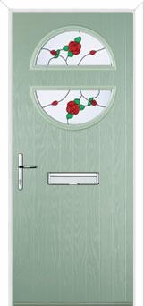 Circle English Rose Composite Front Door in Chartwell Green