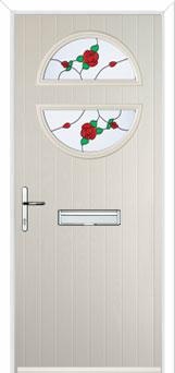 Circle English Rose Composite Front Door in Cream