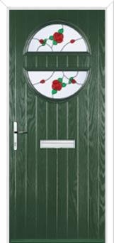 Circle English Rose Composite Front Door in Green