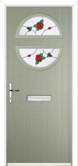 Circle English Rose Composite Front Door in Pebble Grey