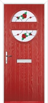 Circle English Rose Composite Front Door in Red