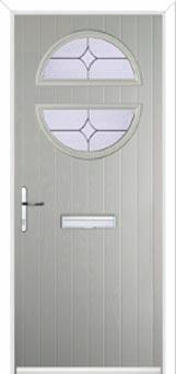 Circle Flair Composite Front Door in Agate Grey