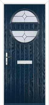 Circle Flair Composite Front Door in Dark Blue