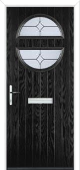 Circle Flair Composite Front Door in Black