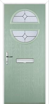 Circle Flair Composite Front Door in Chartwell Green