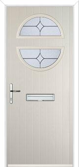 Circle Flair Composite Front Door in Cream