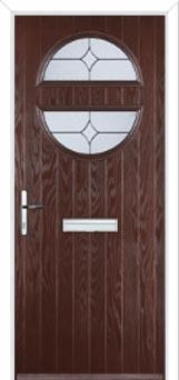Circle Flair Composite Front Door in Darkwood