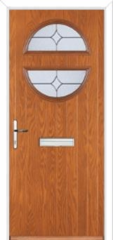 Circle Flair Composite Front Door in Oak