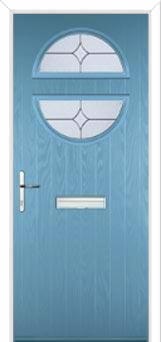 Circle Flair Composite Front Door in Pastel Blue