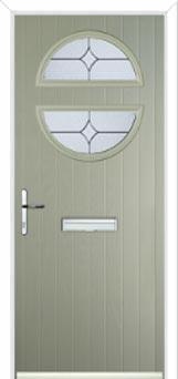 Circle Flair Composite Front Door in Pebble Grey