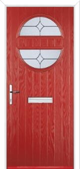 Circle Flair Composite Front Door in Red