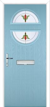 Circle Fleur Composite Front Door in Duck Egg Blue