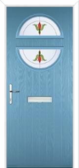 Circle Fleur Composite Front Door in Pastel Blue