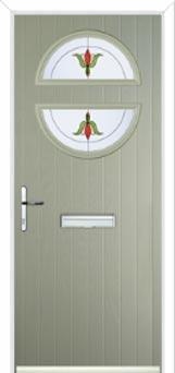 Circle Fleur Composite Front Door in Pebble Grey