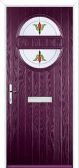 Circle Fleur Composite Front Door in Purple Violet