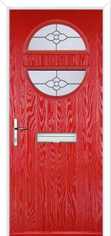 Circle Finesse Composite Front Door in Poppy Red