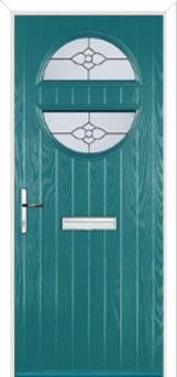 Circle Finesse Composite Front Door in Turquoise Blue