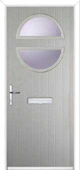Circle Glazed Composite Front Door in Agate Grey